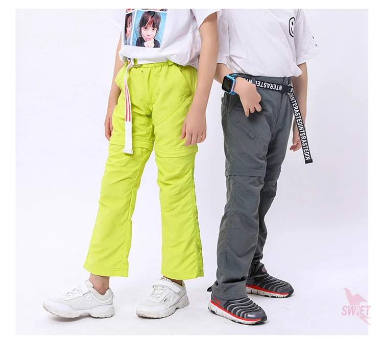 Демисезонные быстросохнущие Водонепроницаемые Детские уличные Штаны спортивные походные брюки для мальчиков и девочек Детские съемные шорты+ штаны