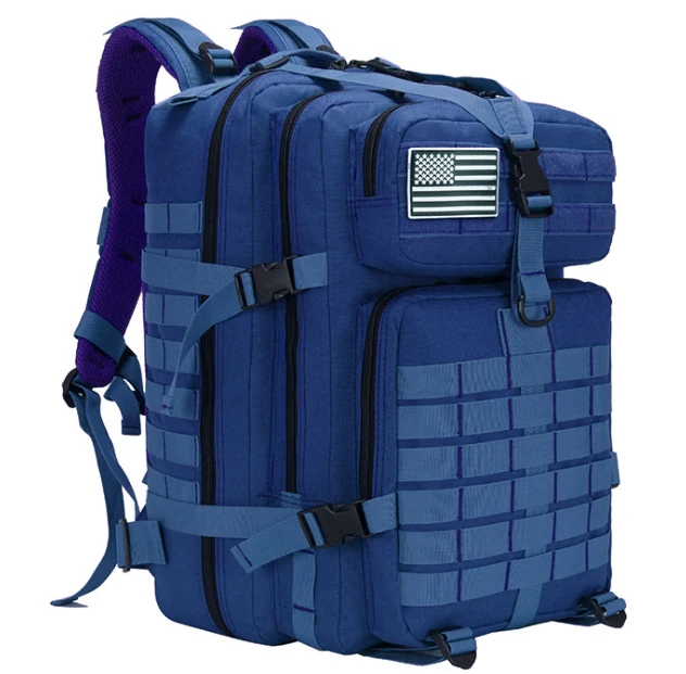 45L тактические сумки штурмовой Molle Рюкзак Военная армейская походная сумка водонепроницаемый нейлоновый рюкзак Tas походный охотничий для мужчин XA562A - Цвет: Blue