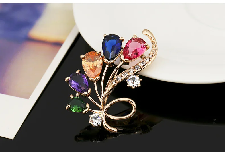CINDY XIANG, Цветная брошь в виде цветка из циркония, зимние модные броши для женщин, свадебные украшения, дизайн, высокое качество