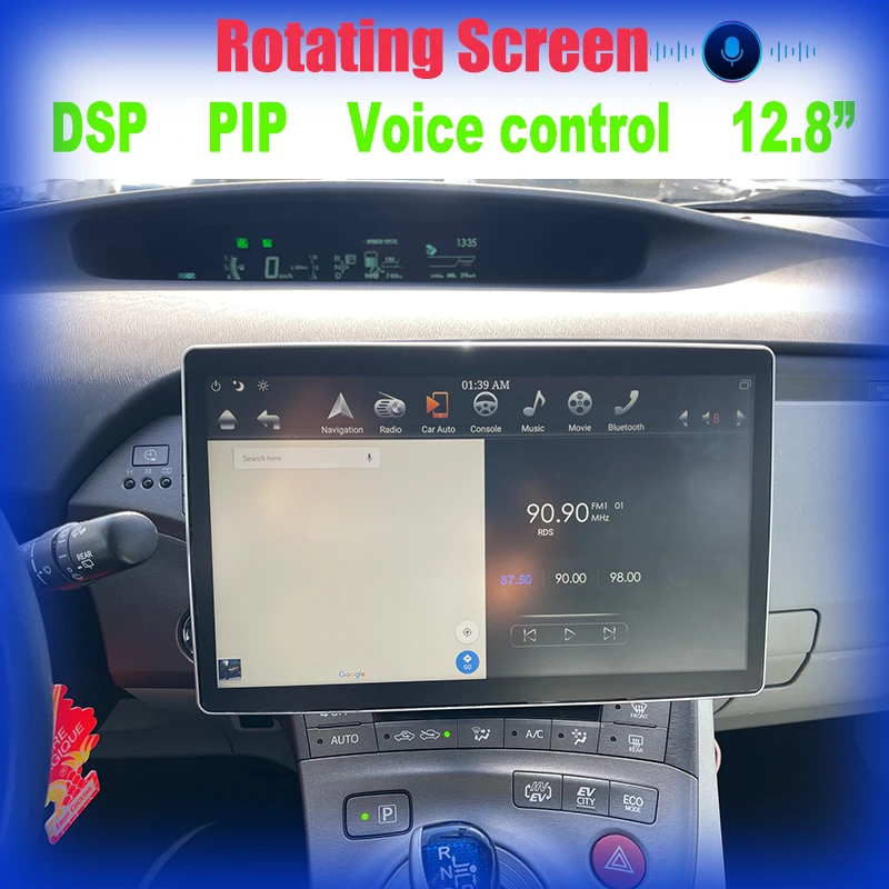 Автомобильный Универсальный gps-радиоприемник PX6 в стиле Tesla 12 8 дюйма поворотный