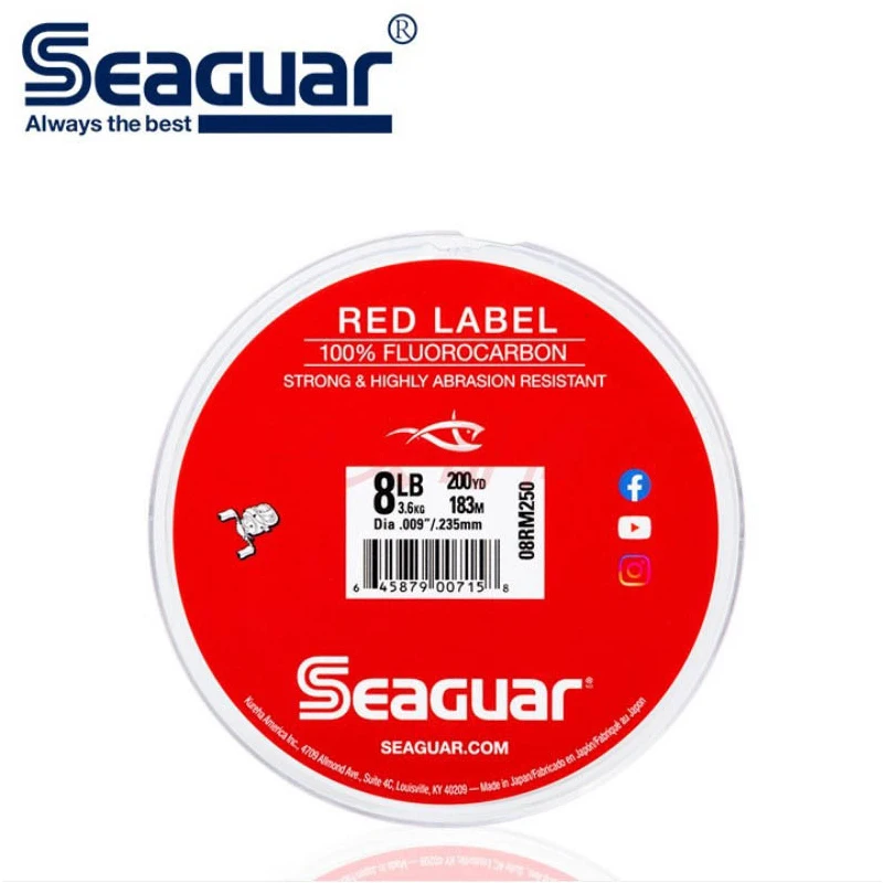 Seaguar Red Label Fluorocarbon Fishing Line 6lb 8lb 10lb 12lb