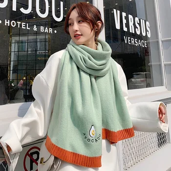 

Brand Scarf female ins fashion butter fruit green Bib dual purpose Student Korean version versatile department girl warm shawl
