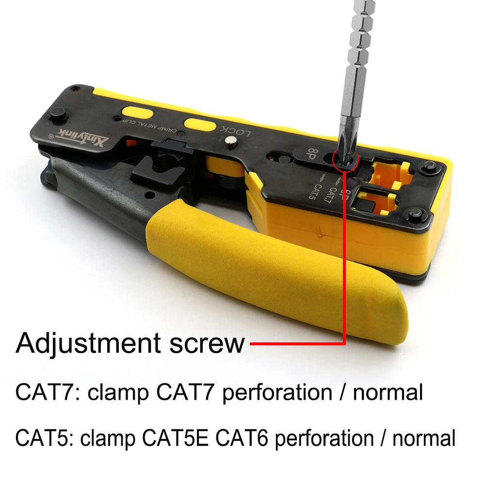 RJ45 RJ11 Network Crimper Cabling Tool Cutter Stripper For EZ Cat7