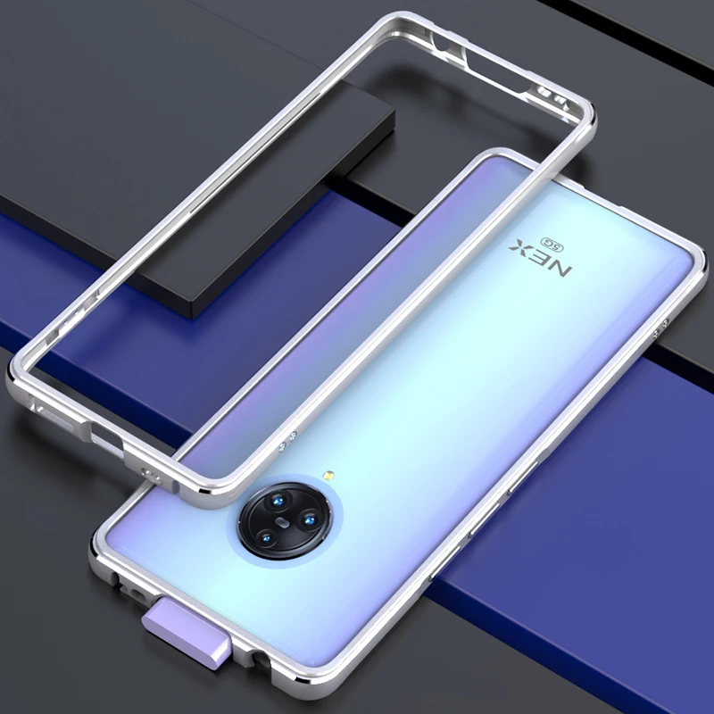 Металлический бампер чехол для VIVO NEX 3 Чехол Жесткий Броня двойной цвет алюминиевая рамка Защитная крышка для VIVO NEX 3 NEX3 чехол для телефона - Цвет: Full Silver