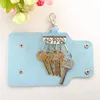 PU Leather Keychain Men Women Key Holder Organizer Pouch Split Car Key Wallet Housekeeper Key Case Mini Card Bag Wallet Cover 5