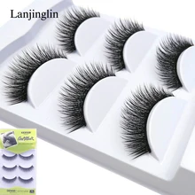 LANJINGLIN, 3 пары, 3D норковые накладные ресницы, макияж, искусственные ресницы, полная полоса, ресницы, норковые ресницы, наращивание ресниц# A-103