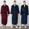 for Men Weight 70-140KG Extra Plus Size Long Thermal Flannel Bathrobe Male Winter Warm Bath Robe Women Plaid Night Dressing Gown ► Photo 1/6