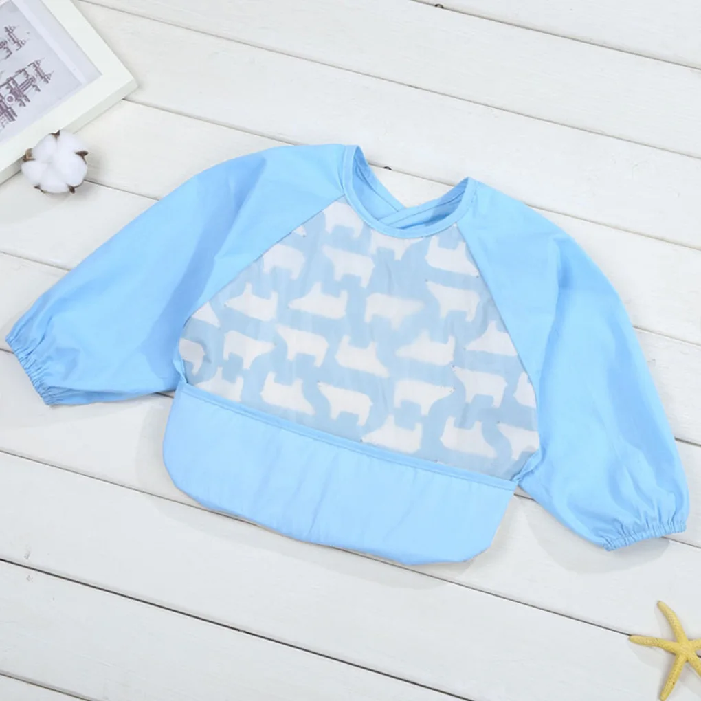 Cartoon Design Baby Bibs Waterproof Girls Boy Feeding Printing Clothes Long Sleeve Unisex Apron
