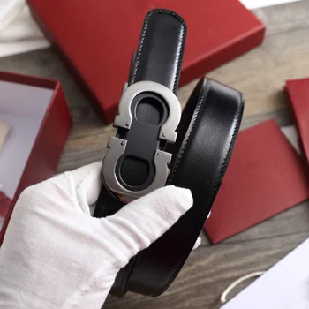 

2020 hot new products Deples men's luxury brand designer belt high-end boutique suit pants hardware 8 word buckle black 3.0cm