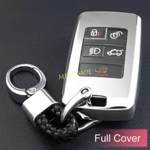 

For New Land Rover Discovery Range Rover Sport Evoque Jaguar XE E-PACE I-PACE Car Key Chain Ring Fob Cover Case Holder Silver