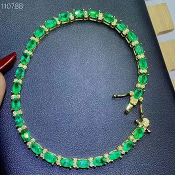 

Natural Emerald Bracelet fashionable gem quality 925 silver 3x5mm 1pc
