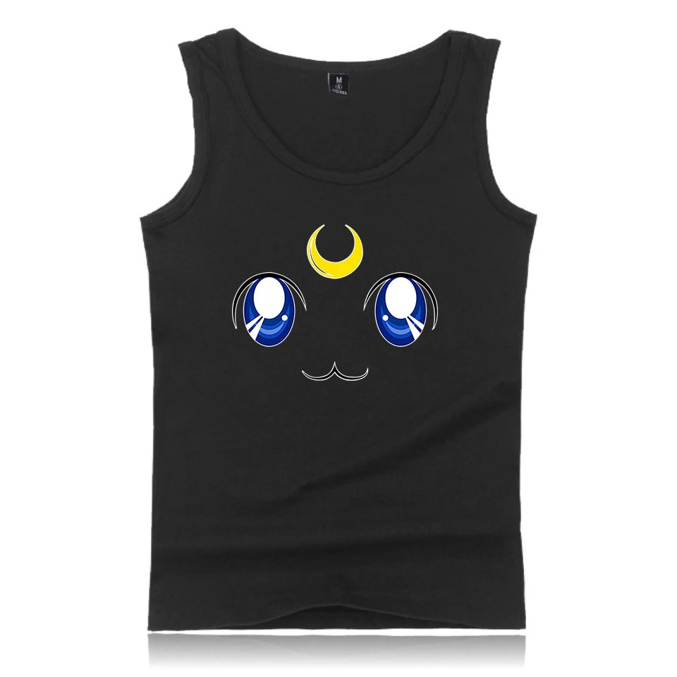 Sailor Moon/брендовая майка для бодибилдинга, мужская майка для фитнеса, майка без рукавов Harajuku, майка для мускулистых мужчин, майка