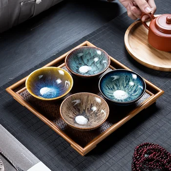

Yaobian tea cup, single ceramic cup, big size, five tea cups, kungfu tea set, Tianmu built cup, Master Cup, tea cup