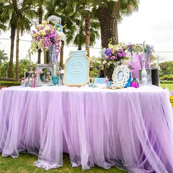 

100*75cm Snow Yarn Party Table Mesh Cloth For Wedding Party Table Decoration Baby Boy Girl Birthday Tulle Table Decorative