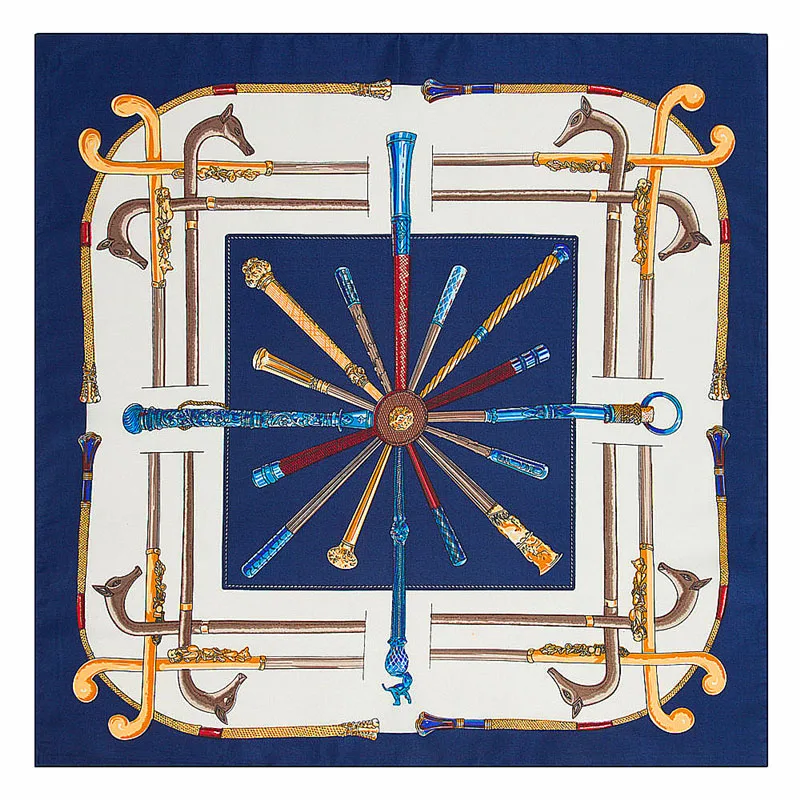 

YILIAN Brand Wholesale Square Silk Scarf 60x60cm Color Horse Print Soft Hand Kerchief Female Bandana Headband