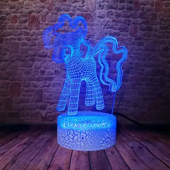 

Cute 3D Illusion LED Desk Nightlight Colorful Changing Light Little Unicorn Anime Figure Toys Baby