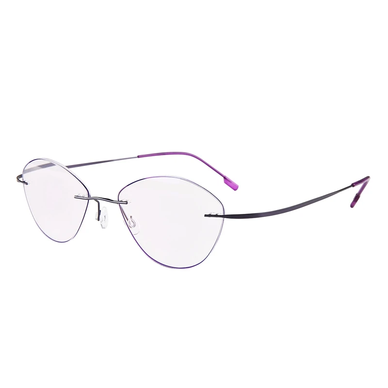 Purple Iboode очки для чтения кошачий глаз без оправы Сверхлегкие линзы Aolly для дальнозоркости очки+ 1,0 до+ 4,0 унисекс - Цвет оправы: Purple