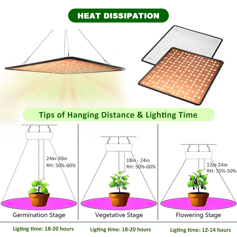  3500K Grow Tent Lamp 1000W LED Grow Light Panel Phyto Lamp For Plant Full Spectrum Led Lights For I - 4000233251811