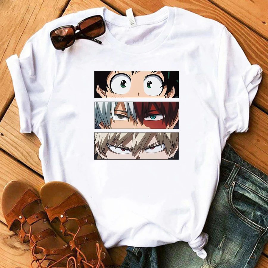 Camiseta de My Hero acdemi para mujer, camiseta de Boku No Hero, camiseta de Anime Harajuku Hip Hop, camisetas casuales geniales de Manga Unisex 2021