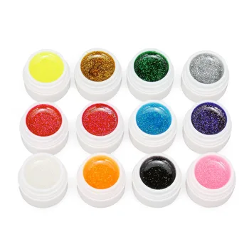 

12pcs Nail Art Polish Gel Glitter Sequins Soak Off UV Gel Varnish Color Gel Polish DIY Nail Art Laquer Nail Art Varnish Set