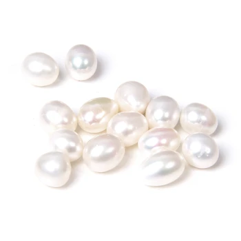 

9*10mm No Hole Natural Pearl Bead Waterdrop Shape Oval Big Perle Freshwater Loose White Pearls Beads for Jewelry Making DIY 5PCS