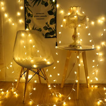 

1M-6M/10-40LEDs Battery/USB LED Star String Light Fairy Lights LED String Light for Holiday Wedding Party Christmas Decor D40