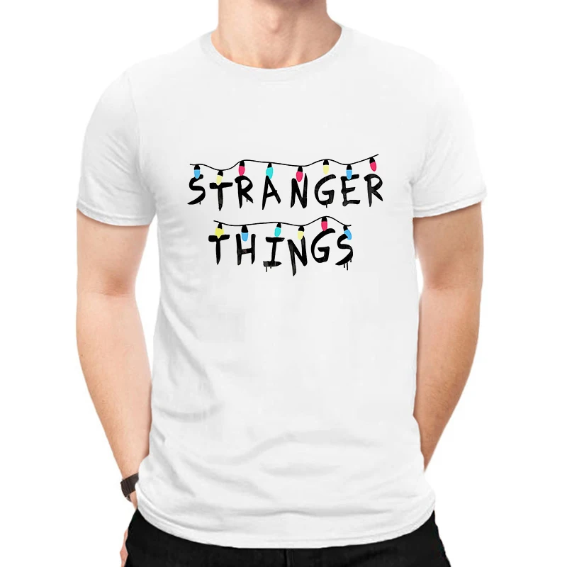 Мужская футболка LUSLOS Stranger Things модные мужские футболки с буквенным принтом