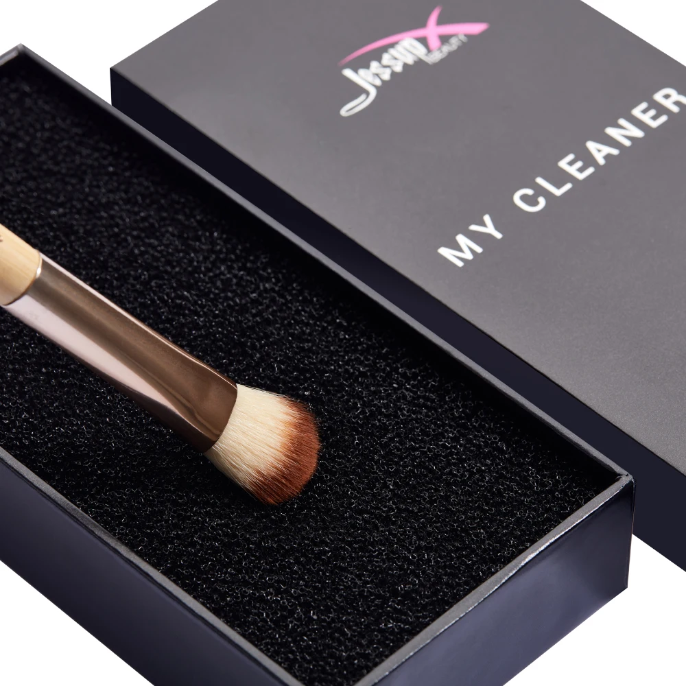 Jessup бамбуковая Кисть для макияжа набор кистей для пудры кисть для хайлайтера Чистящая губка и 12 цветов Палитра теней для век подарочная упаковка
