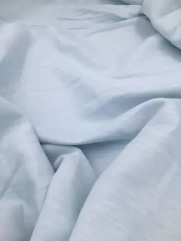 

High-quality flax autumn fabric Double longitude and double latitude tissu Pale blue yarn dyed fabrics clothes patchwork