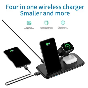 

4 In1 Mobile Phone ABS Accessories Wireless Charging Station Travel Dock Stand Magnetic Fast Charger Home Office For Apple Watch