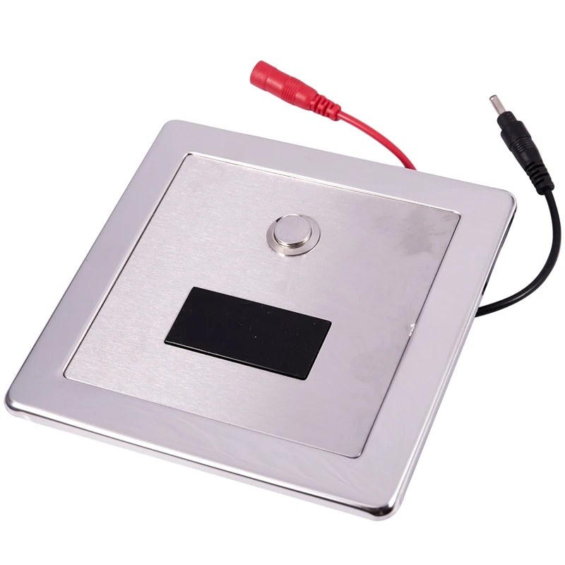 

Stainless Steel Automatic Toilet Flush Valve Sensor&Manual 2 Function Square Concealed Wall Mount DC6V