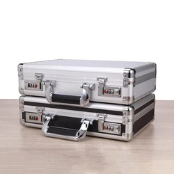 Mallette de transport en métal, mallette rigide en aluminium, mot de passe, boîte à outils, mallette noire/argentée, équipement, boîte à outils, support organisateur 