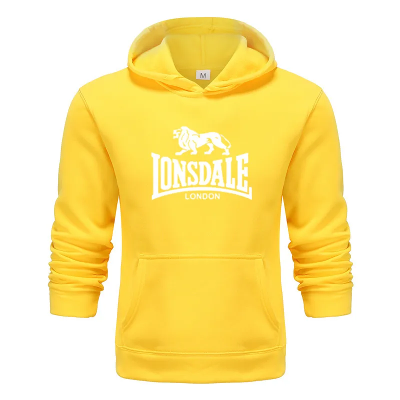yellow- B Осенне-зимние толстовки, горячая распродажа, модные мужские толстовки Lonsdale, теплые забавные пуловеры, Повседневная Толстовка в стиле хип-хоп, мужской спортивный костюм - Цвет: yellow- B
