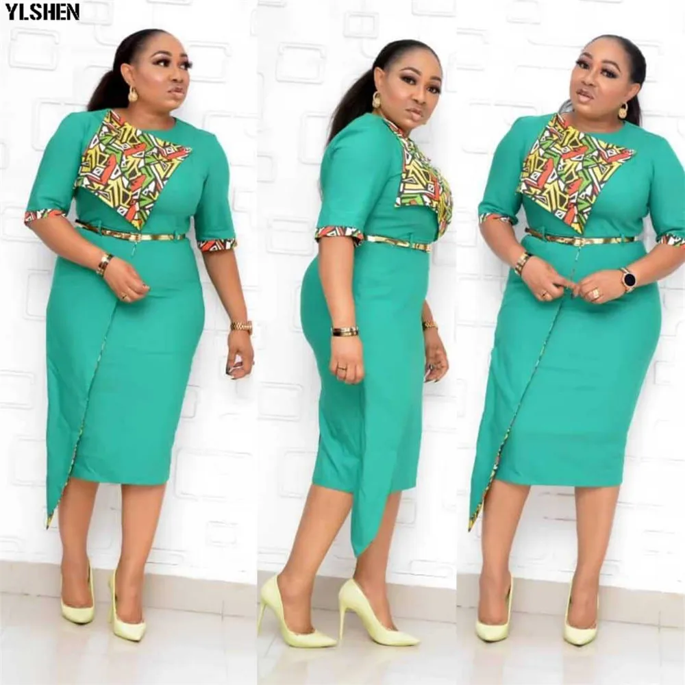 African Dresses For Women African Clothes Africa Dress Fashion Patchwork Print Dashiki Clothing Ankara Plus Size Evening Dress 02