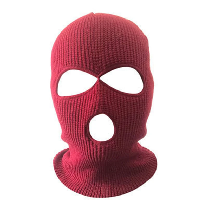 New Winter Warm Hat Three-Hole Wool Knitted Anti-Terrorist Headgear Robber Hoed Cool Gift Bandit Head Mask Outdoor Thermal Warm true religion skully hat Skullies & Beanies