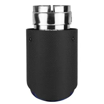 

Carbon Fiber Tail Throat Blue Straight Edge 63-89mm Single Carbon Fiber Car Exhaust Pipe Muffler End Tip Tailpipe