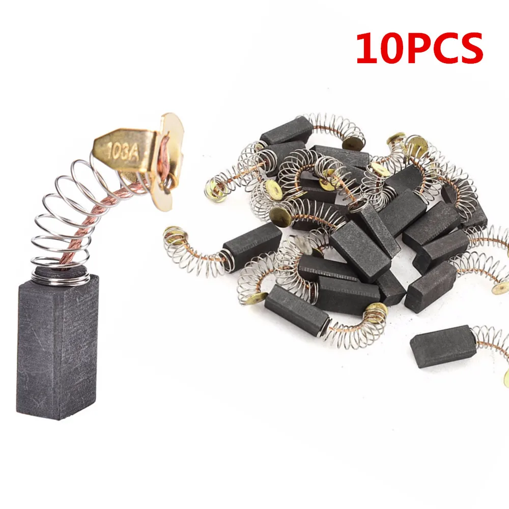 10Pcs Carbon Brushes Spare Parts Mini Drill Electric Grinder Replacement For Electric Motors Rotary Tool 6.5x7.5x13.5mm