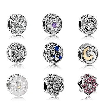 

NEW Genuine 925 Sterling Silver Family Dad Mom Charm Charm flower type Beads Fit Bracelet DIY bracelet Wholesale factory