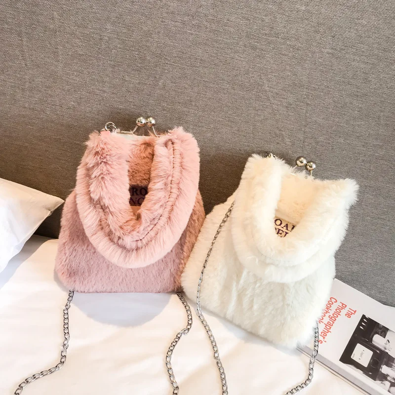 

Fashion Plush WOMEN'S Bag Korean-style Autumn And Winter New Style Women's Handbag Versatile Single-shoulder Crossbody Bag