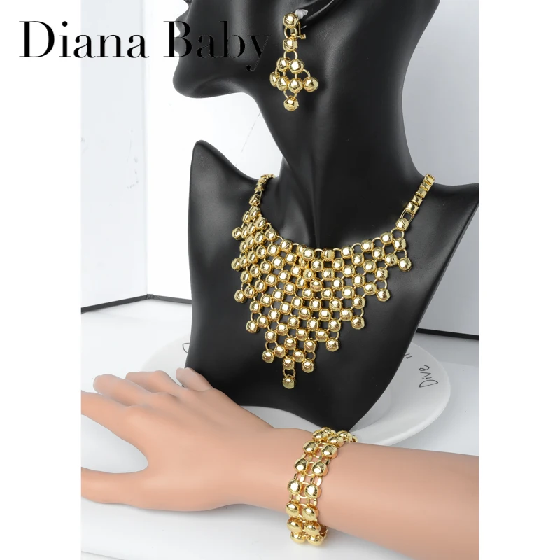 

Diana Baby Jewelry Sets Fashion Dubai Hot Sale Ball Earrings Necklace Bracelet For Women Bridal Wedding Party Anniversary Gift