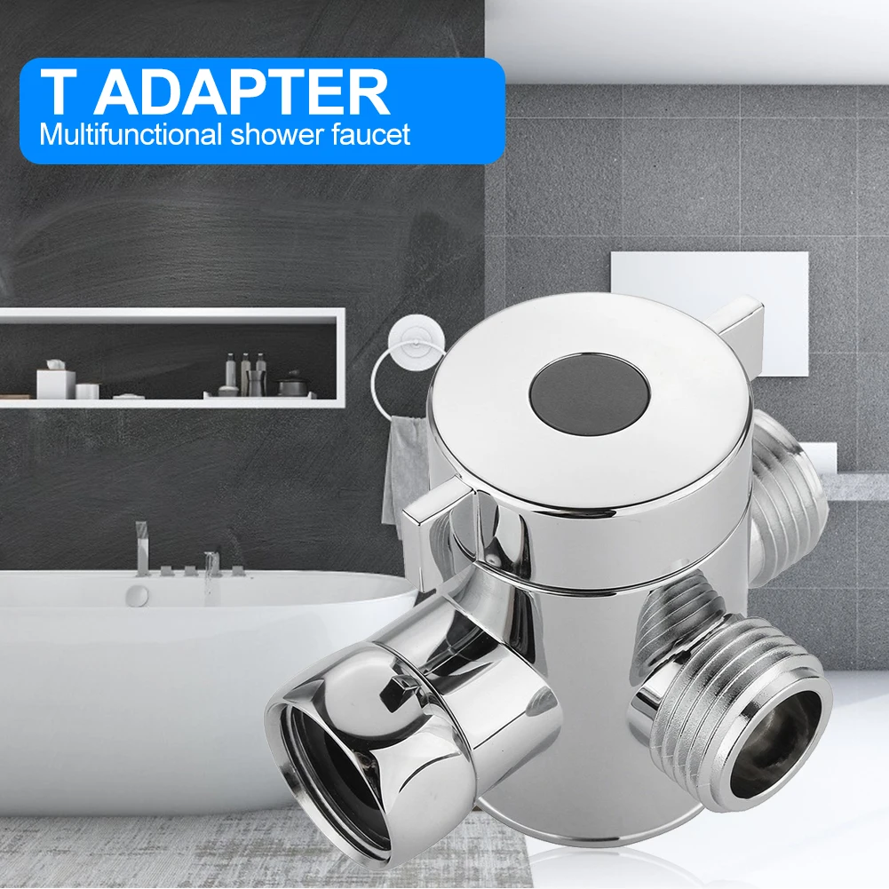 G1/2" 3-Way Diverter Valve For Shower Head Or Bath Tap Switch Outlet T Adapter 