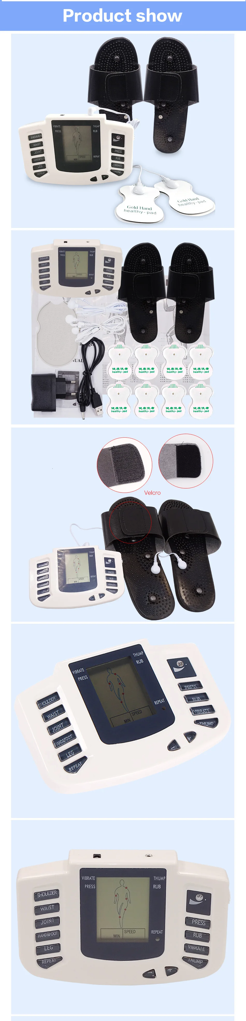 12 Buttons Electric Herald Tens Muscle Stimulator EMS Acupuncture Body Massage Digital Therapy Machine Electrostimulator 823BR