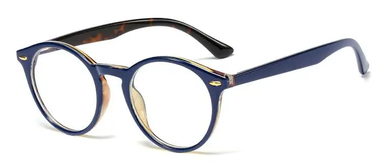 C3 blue leopard Новая модная рамка для очков для женщин и мужчин рисовый гвоздь круглая оправа для очков винтажный с прозрачными стеклами очки Оптические очки UV400 - Цвет оправы: C3 blue leopard