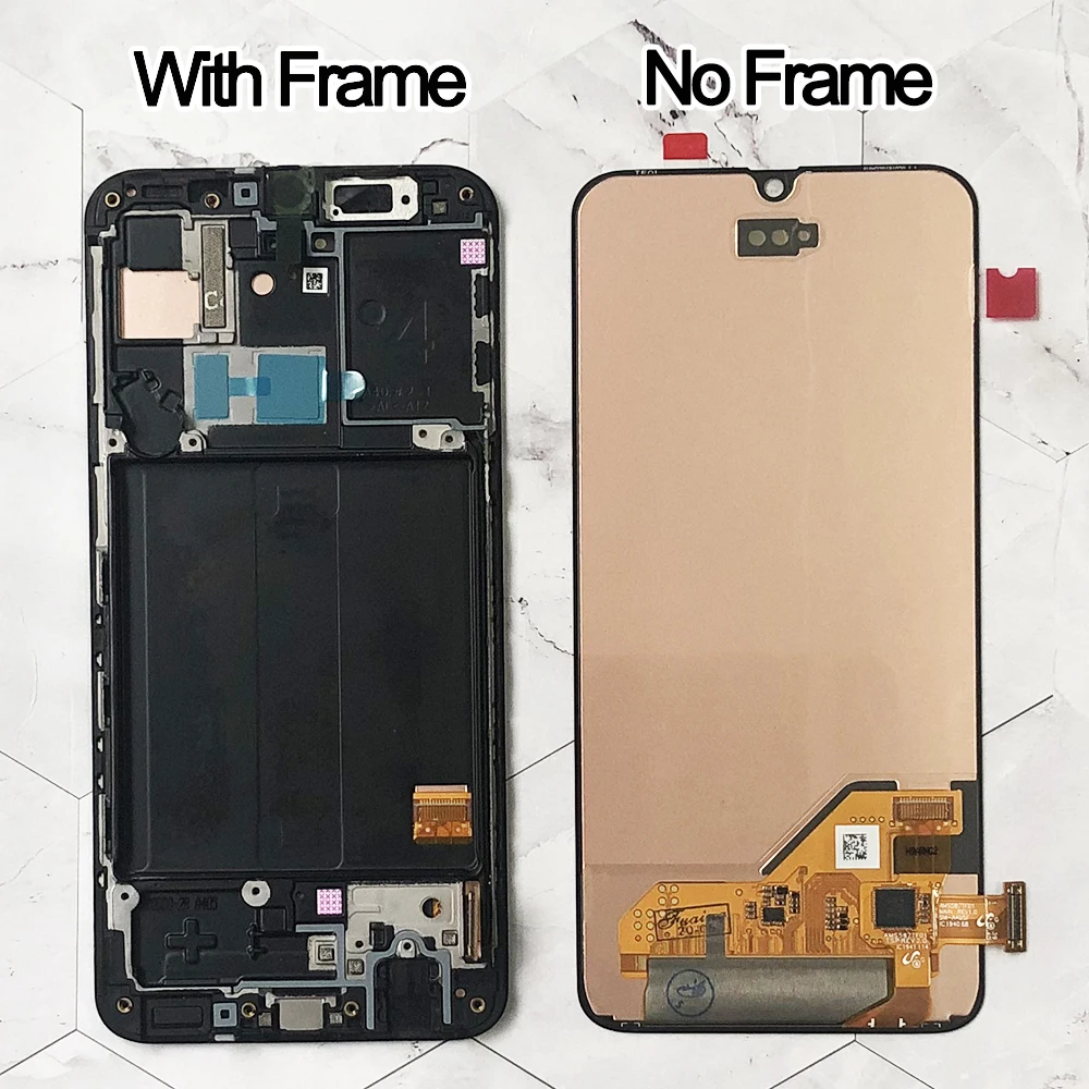 US $52.92 100 Super AMOLED For Samsung A40 LCD 2019 A405 LCD display touch Screen Digitizer Assembly with frame replacement repair parts