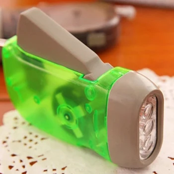 

Practical ABS Hiking Manual Camping Outdoor Hand Pressing Portable Travel Battery Free Led Flashlight