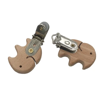 

2020 New Natural Beech Wood Baby Pacifier Clips Dummy Clips DIY Pacifier Chain Accessory