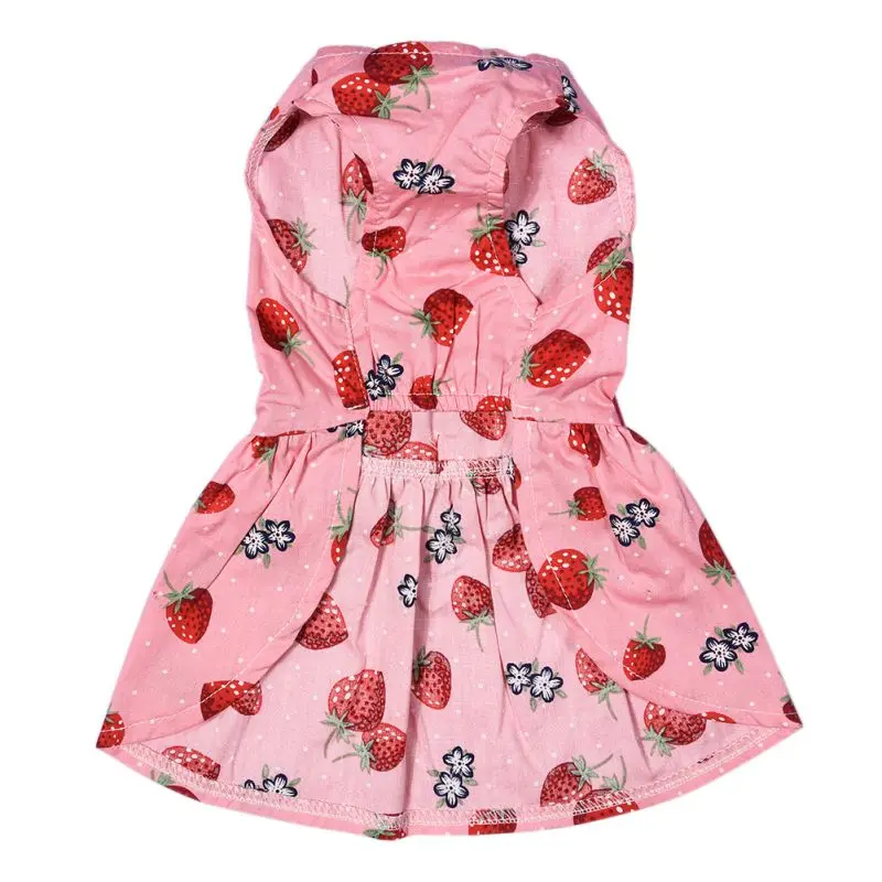 Dog Dress Sleeveless Round Neck Lovely Printing For Summer Puppy Clothes