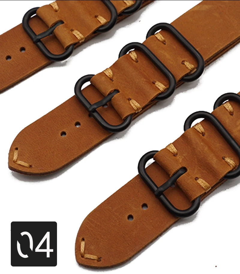 Hot Sell Leather Watchband for Apple Watch Band Series 5/3/2/1 Sport Bracelet 42 mm 44mm Zulu Strap For iwatch 4 Band