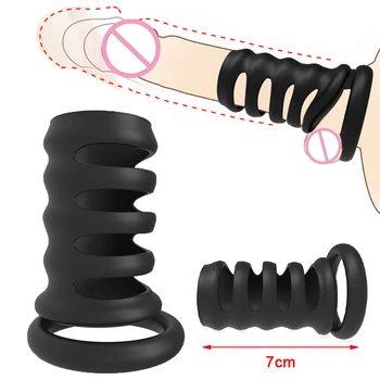 Penis Ring Penis Bondage Sleeve Silicone Chastity Cage Cockring Sex Toy For Men Delay Ejaculation Strong Erection Penis Extender 1