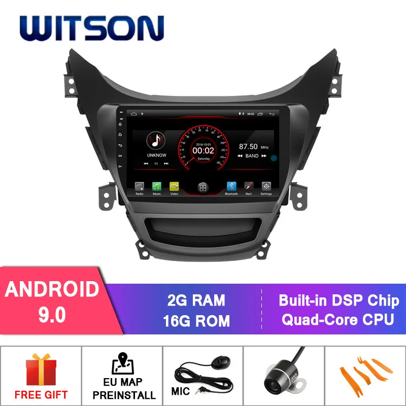 Clearance WITSON 9" FULL HD TOUCH SCREEN Android 9.0 Octa-Core Car GPS Multimedia Navigation For HYUNDAI Elantra 2011-2013 Car DVD Player 0